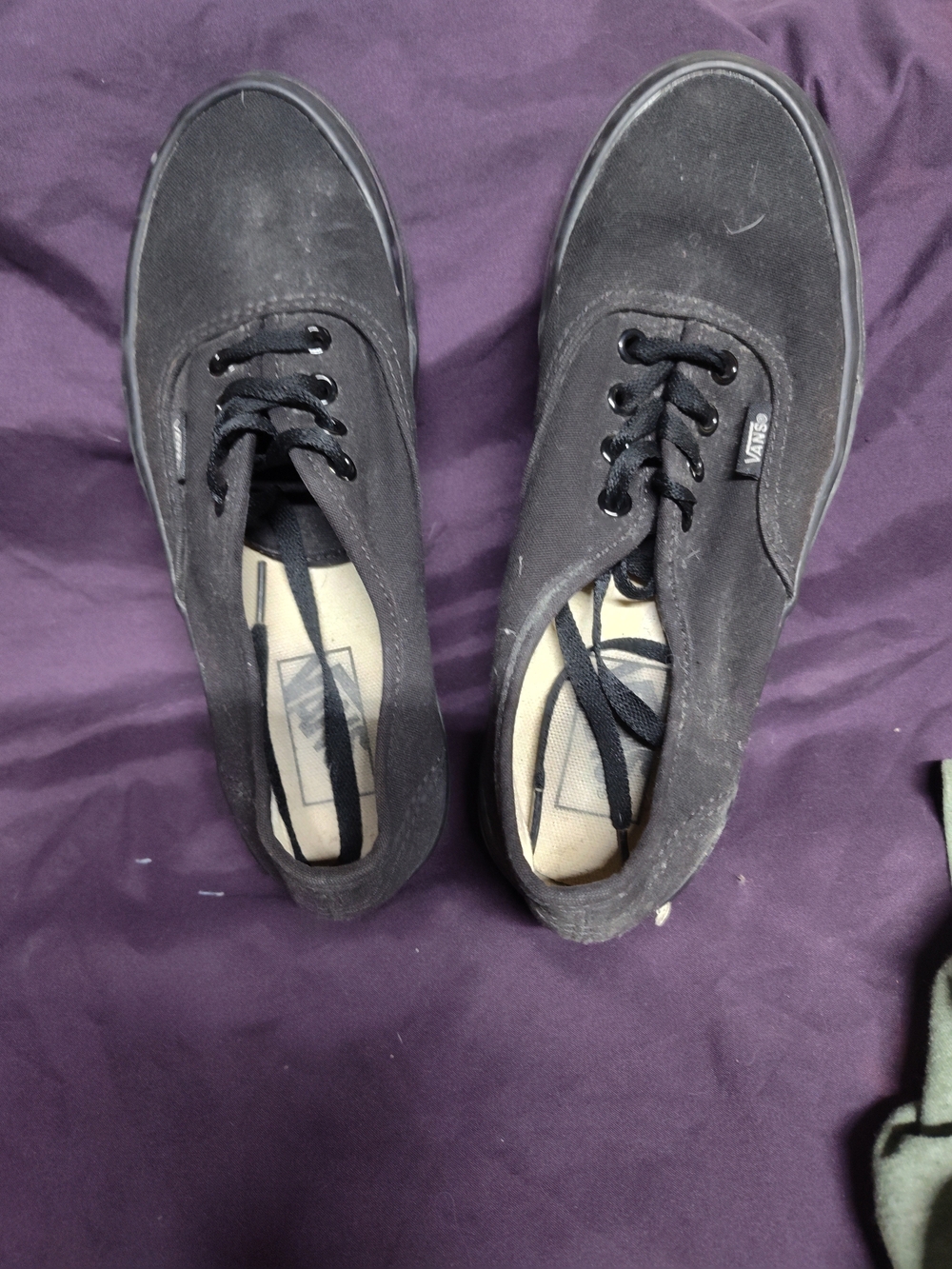 Vans Black Canvas Low-Top Athletic Sneakers